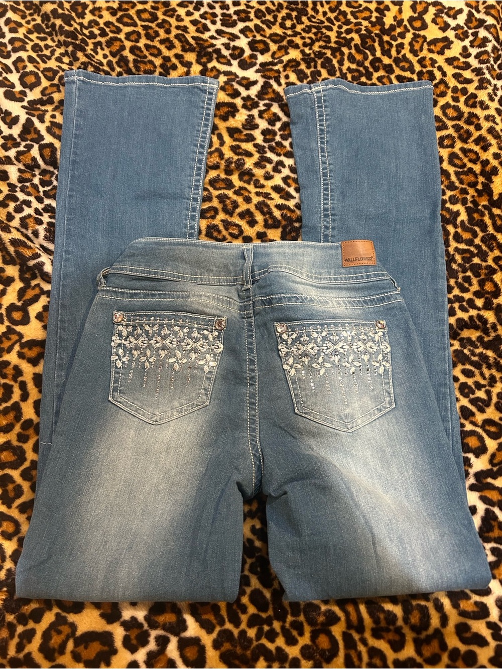 Willow Light Blue Embellished Boot Cut Jeans